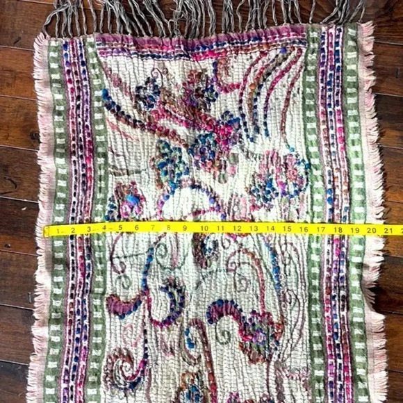 Coldwater Creek cotton blend scarf Multicolored Fringe 20” X 70” - Picture 5 of 8